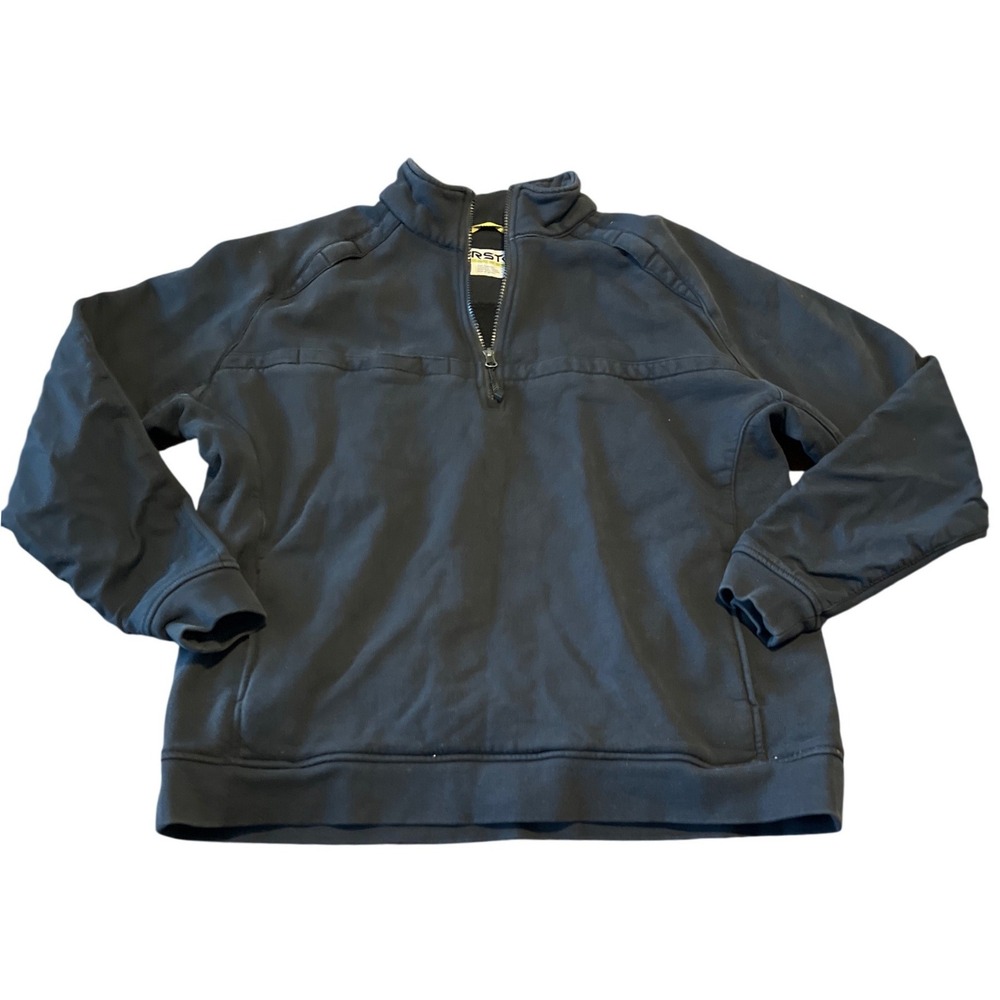 First Tactical Mens XXL‎ Black Quarter Zip Pullover Cotton Blend Tactical Fleece